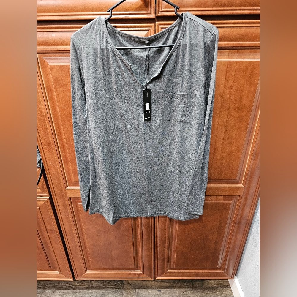 Boutique Gray Long Sleeve Top #482
